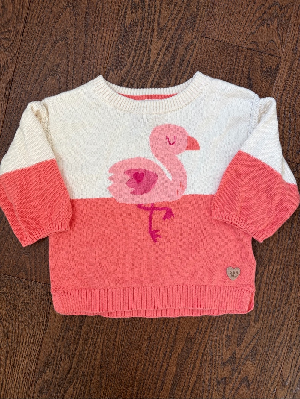 SRS Kids Pink & Cream Flamingo Sweater Top